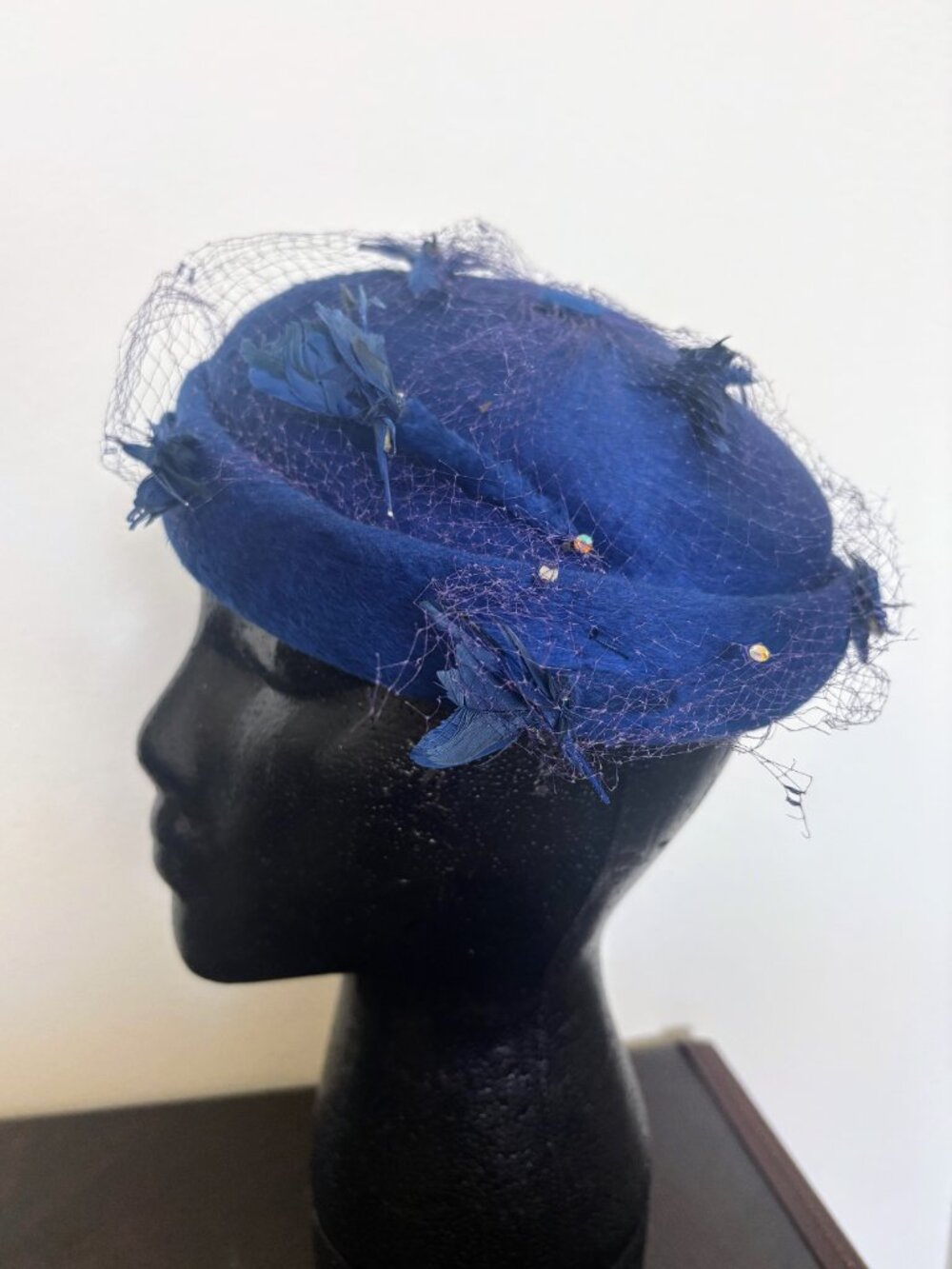 Vintage Women’s Hat with Blue Bird Motif